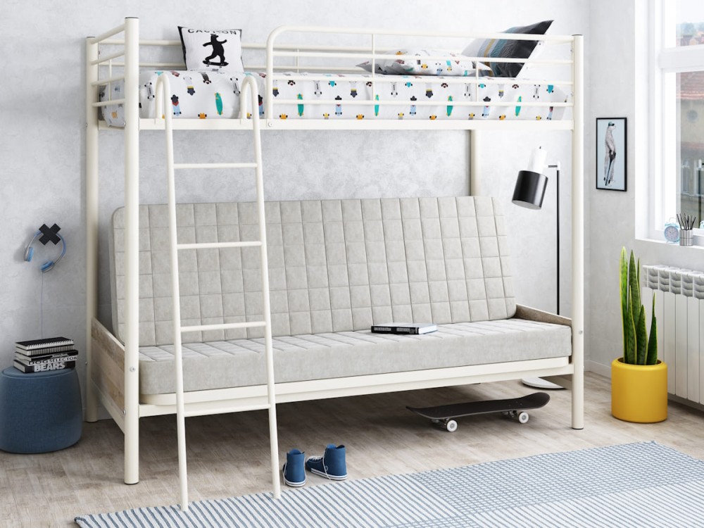кровать с диваном Мадлен-2, цвет ткани  дивана бежевый